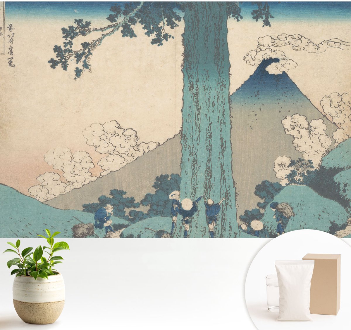 Wallfluent Fotobehang - Blauw Vliesbehang - 104x70 cm - Bergpanorama Fotobehang Vlies - Hal behang Landschappen - Muurschildering - Woonkamer behang
