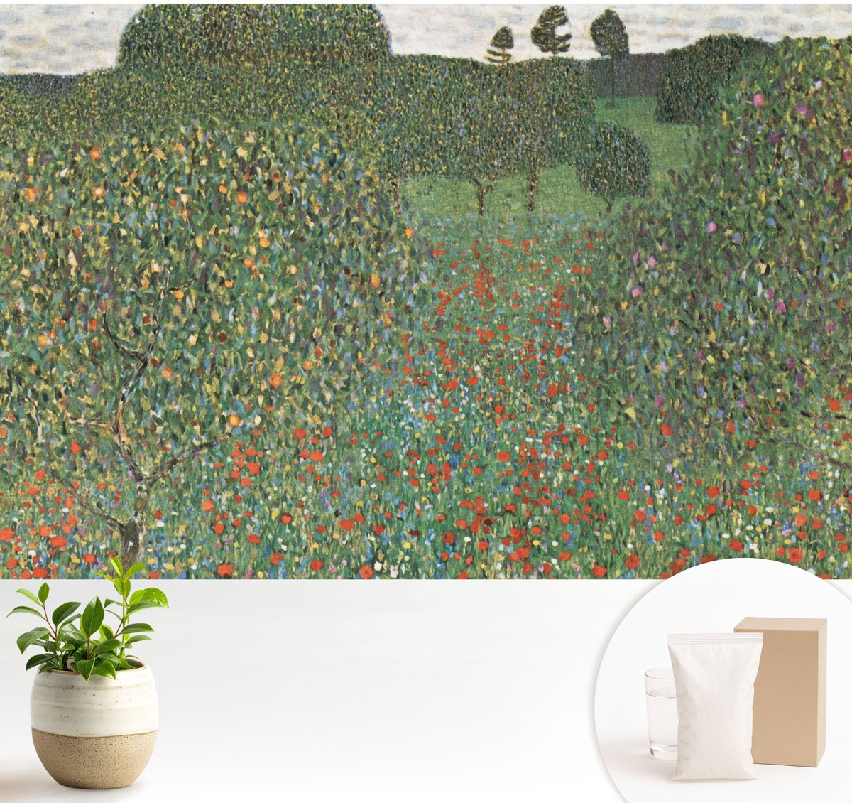 Wallfluent Fotobehang - Groente Vliesbehang - 104x70 cm - Bloemenweide Muurschildering - Slaapkamer behang Bloemen En Planten - Fotobehang Vlies - Slaapkamer behang