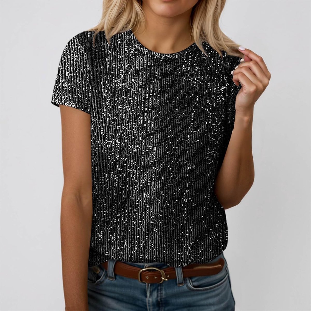 Glitter T-shirt met korte mouwen