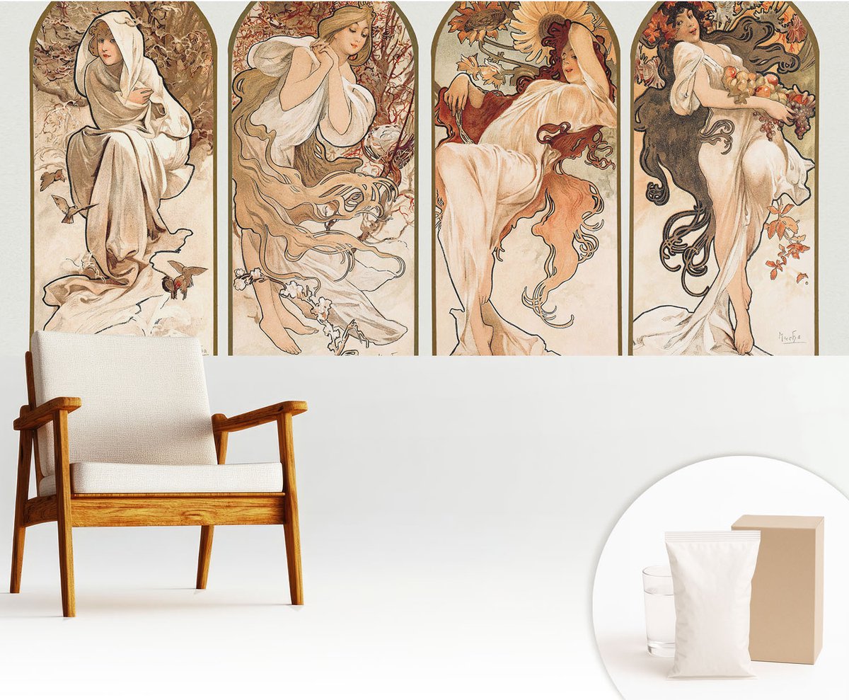 Wallfluent Fotobehang - Bruin Vliesbehang - 250x104 cm - Poriën Van Vrouwen Muurschildering - Gang behang Deel - Fotobehang Vlies - Slaapkamer behang