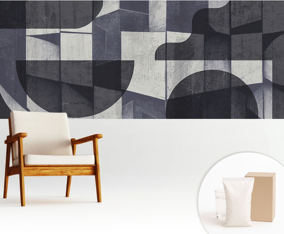 Wallfluent Fotobehang - Wit Vliesbehang - 250x104 cm - Geometrische Symmetrie Muurschildering - Gang behang Abstractie - Fotobehang Vlies - Slaapkamer behang