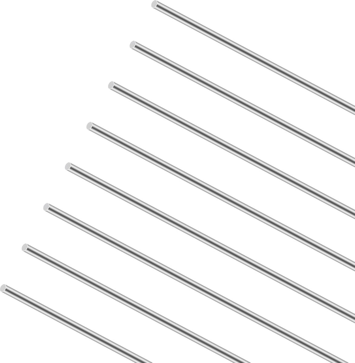 304 Stainless Steel Bars, 305mm Length, Diameter 1mm, Solid Stainless Steel, Metal Round Shaft, DIY Craft Bar (8PCS) - ShopVlot