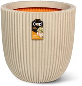 Capi Europe - Bloempot bol Groove NL - 43x41 - Kiezel - Bloempot voor binnen en buiten - Levenslang garantie - Breukbestendig - 100% Recyclebaar - CO2 Neutraal geproduceerd - KGVPE933