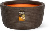 Capi Europe - Schaal Compresso NL - 39x21 - Donkerbruin - Bloempot voor binnen en buiten - Levenslang garantie - Breukbestendig - 100% Recyclebaar - CO2 Neutraal geproduceerd - KCODB1312