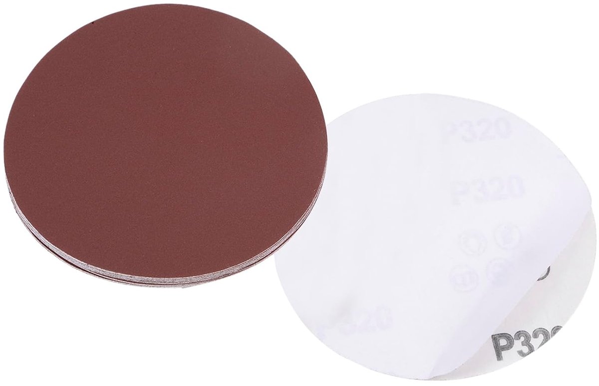 Psa, diameter 12 cm, korrel 320, zelfklevend schuurpapier - (toepassingen: voor houtbewerking en metaalbewerking), 10 stuks