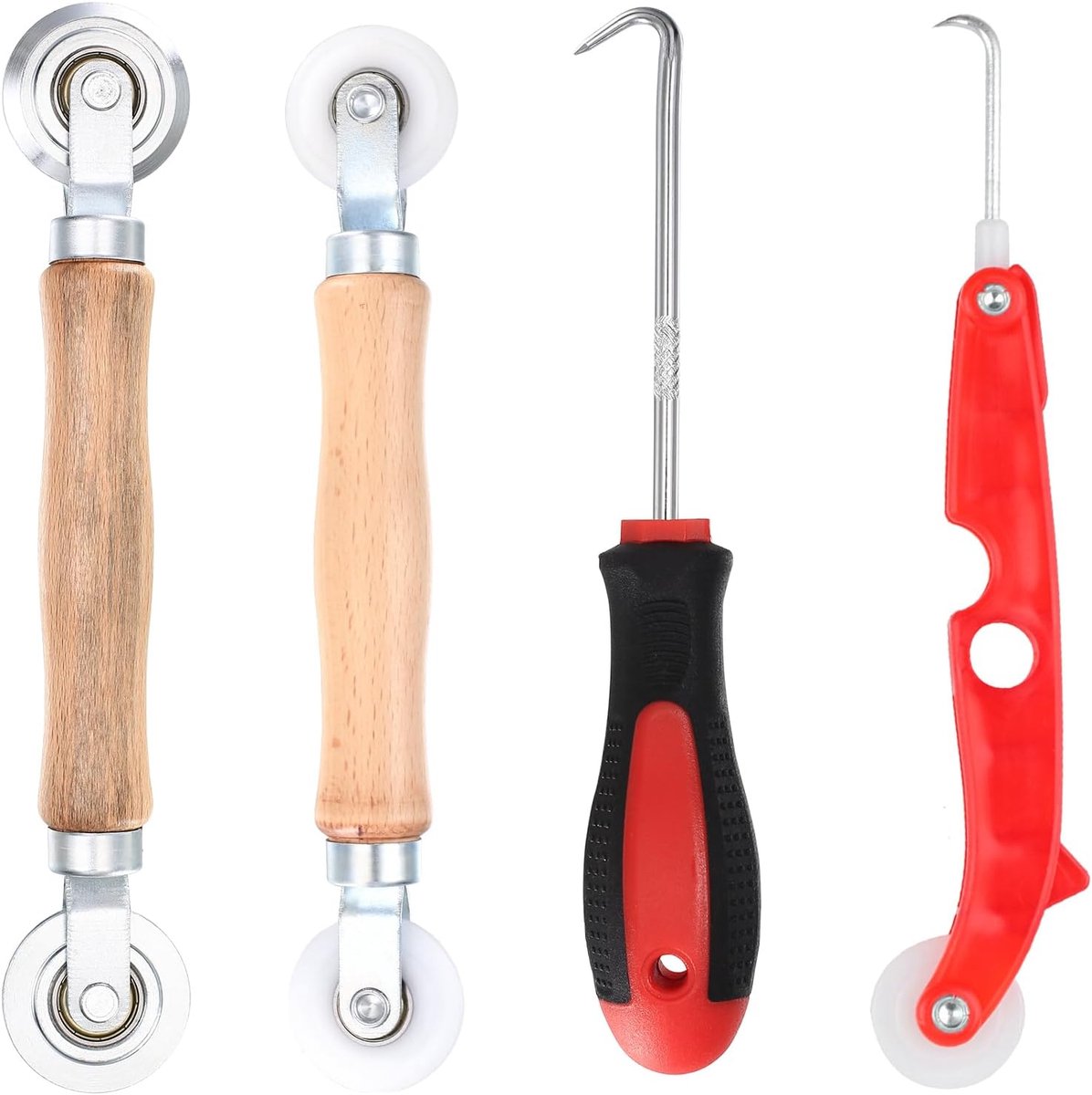 4-pack kanaalgereedschaptrekker, zeefkanaalgereedschap, spiebaanrol, dubbele wielkanaalrol, raamafdichtingsrol, kanaalgereedschaptrekker, rubberen touw