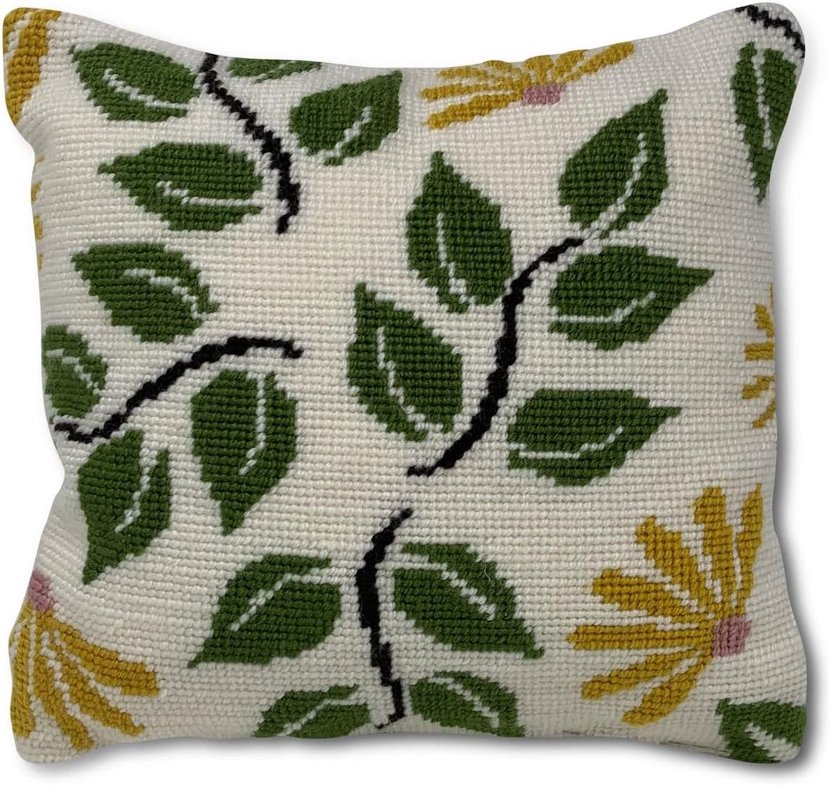 Bedrukt canvas, 40 cm x 40 cm, inclusief wol en vulnaald, bloemendesign, ca. Delicatela