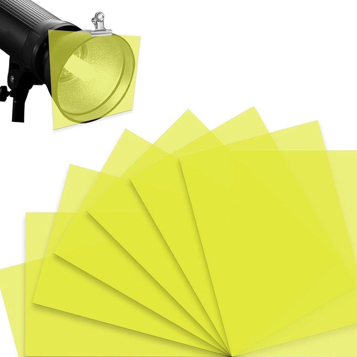 8 stuks lichtfilter gelcorrectiefilter kleur geel 29,7 x 21 cm kleur transparant A4 licht geschikt led stroboscoop fotografie party DIY