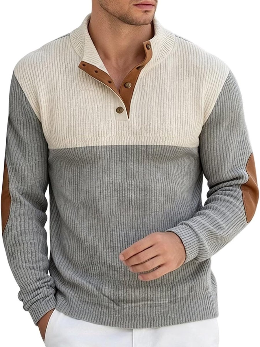 Corduroy Sweatshirt Heren Pullover Slim Fit Elastisch Dagelijks