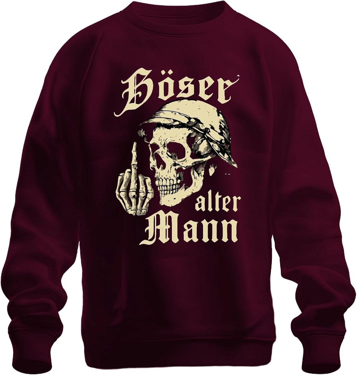 Skelethand middelvinger Biker Rocker Boze Leeftijd Man Unisex Sweatshirt Trui