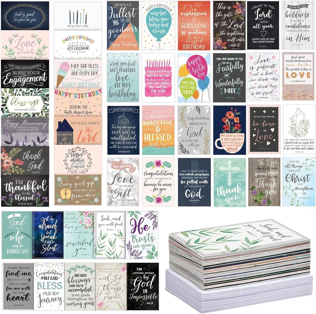 Wenskaarten en Enveloppen, 48 Ontwerpen (4x6 In, 48 Pack)