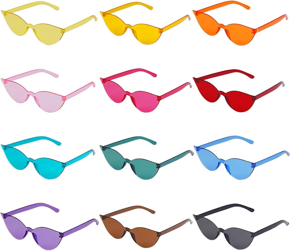 Brillen, hippiebril, magische kleuren, feestbril, feestbrillen, volwassenen en kinderen, ronde zonnebril, randloos voor feestaccessoires, foto-rekwisieten