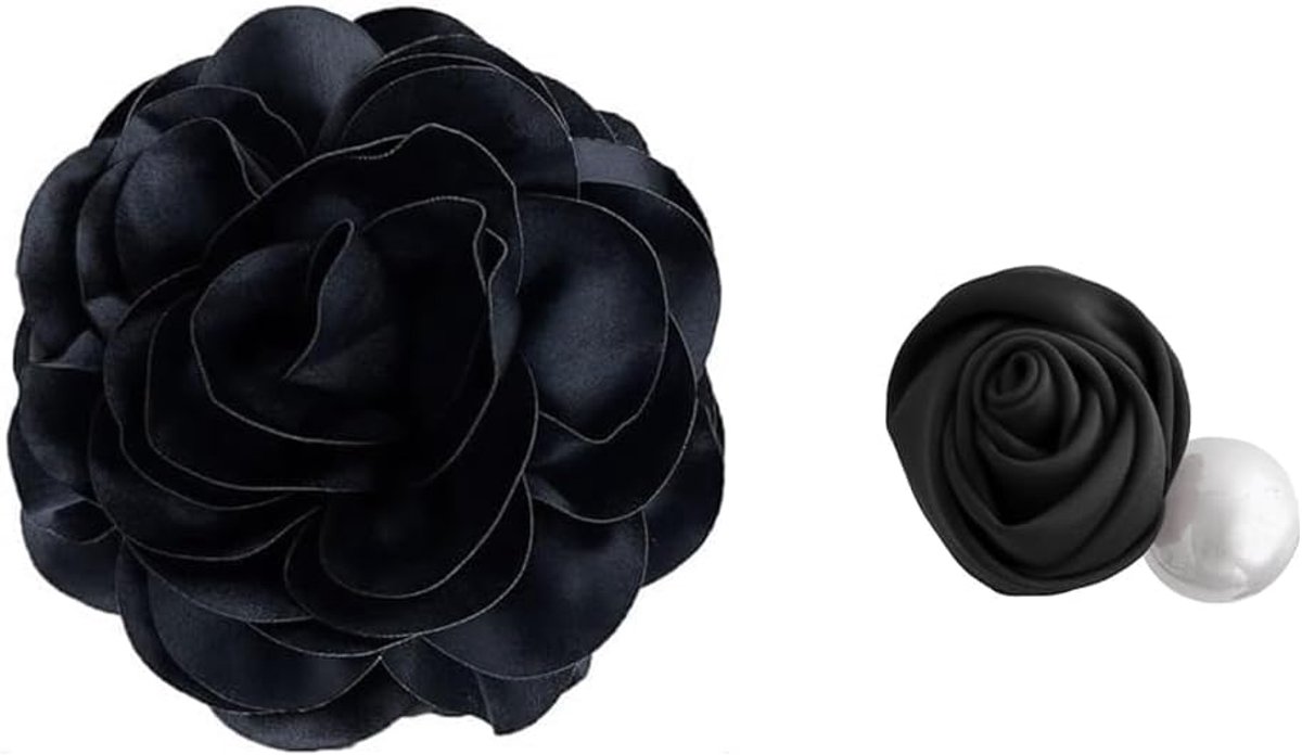 2 stuks rozen broche haarspeld set bloemen speld satijn sieraden dames accessoires parel decoratie elegante stoffen bloemen sieradenset