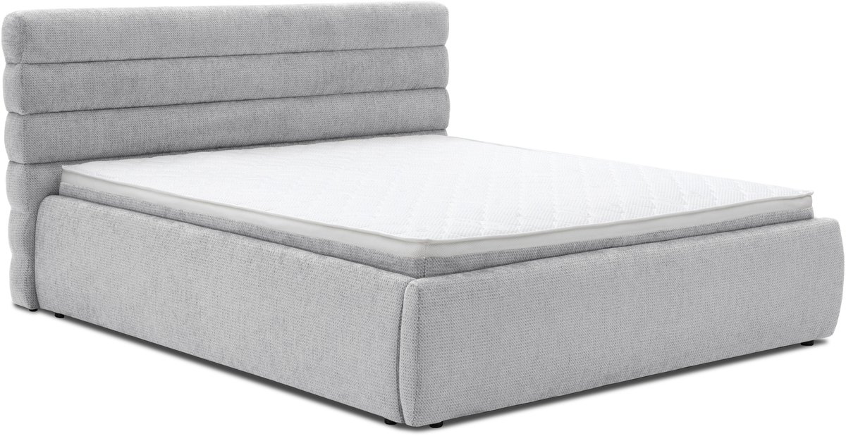 Homesy The Essence of Comfort Lento 140 x 200 cm tweepersoonsbed met opbergruimte – Artico Cement – met Liora pocketveringmatras