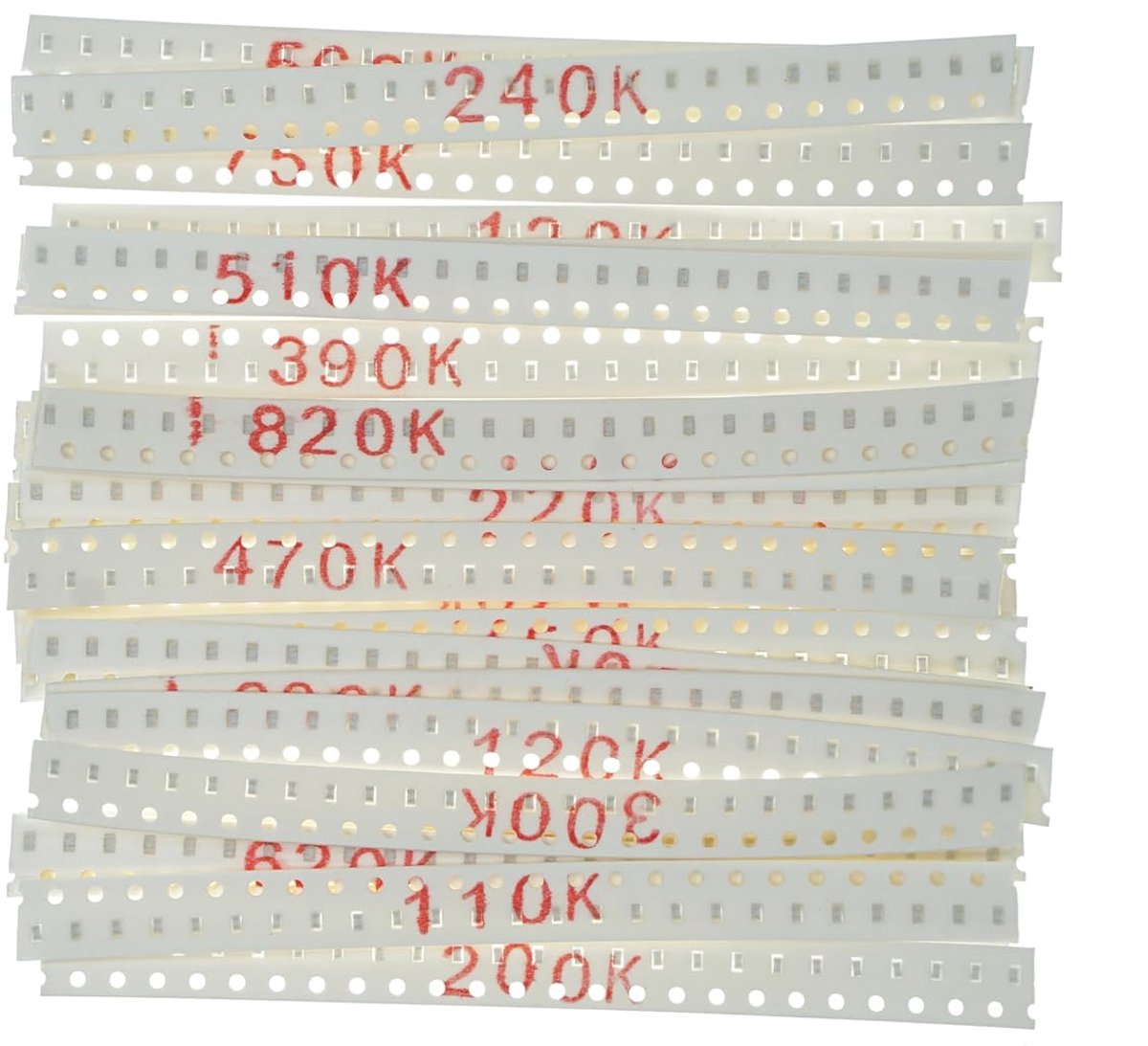 24 Soorten x 25 Stukken, totaal 600 Stukken 0603 1% Chip Resistor Kit 100K 110K 120K 130K 150K 160K 180K 200K 220K 240K 270K 300K 330K 360K 390K 430K 470K 510K 560K 620K 680K 750K 820K 910K Ohm
