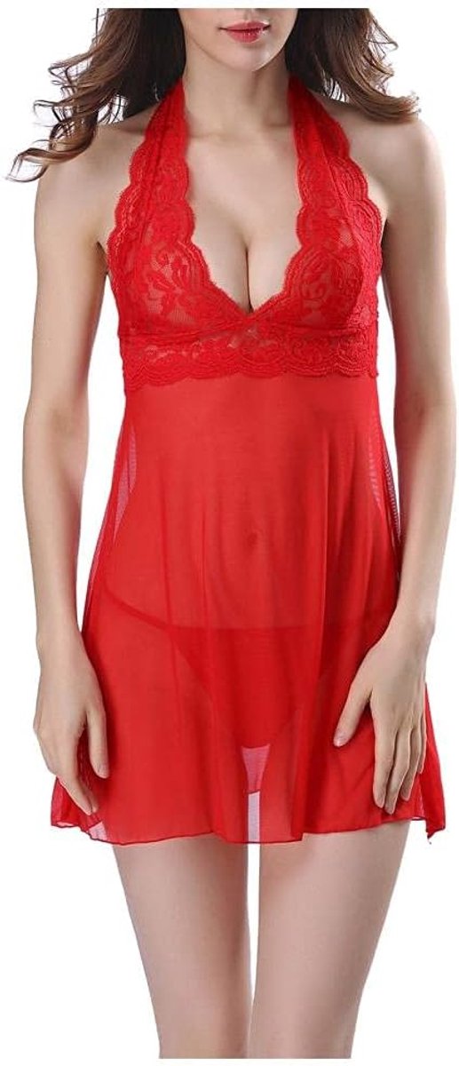 Lingerie & ondergoed Vrouwen pure V-hals kanten nachtjapon Sexy ondergoed set