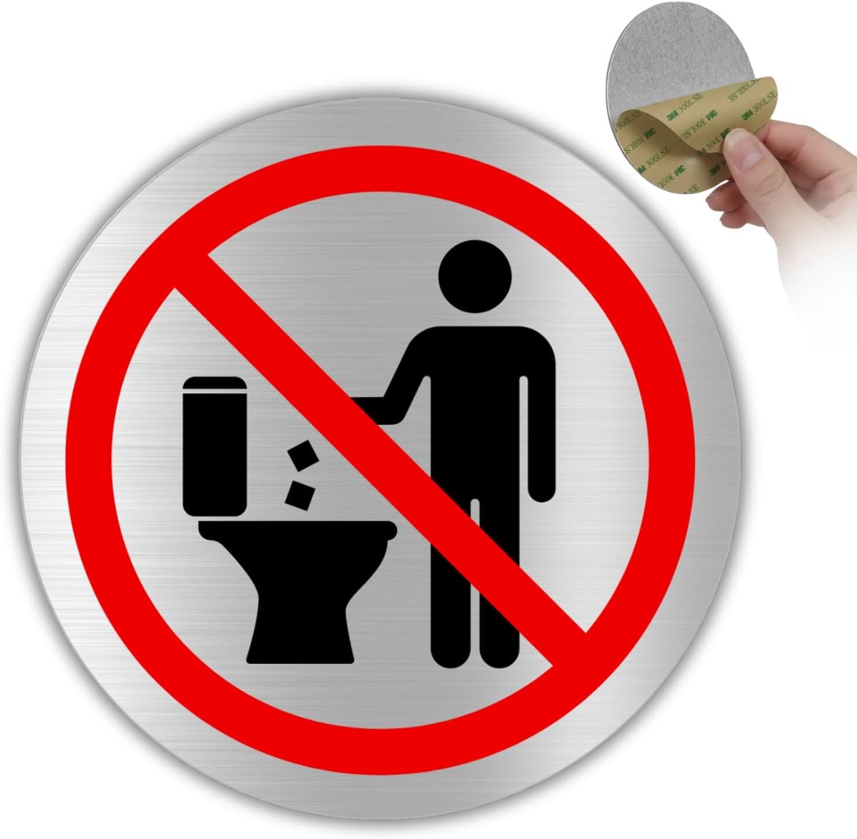 Niets in het Toilet Gooien - Ø 10 cm - Aluminium - Geen Doekjes