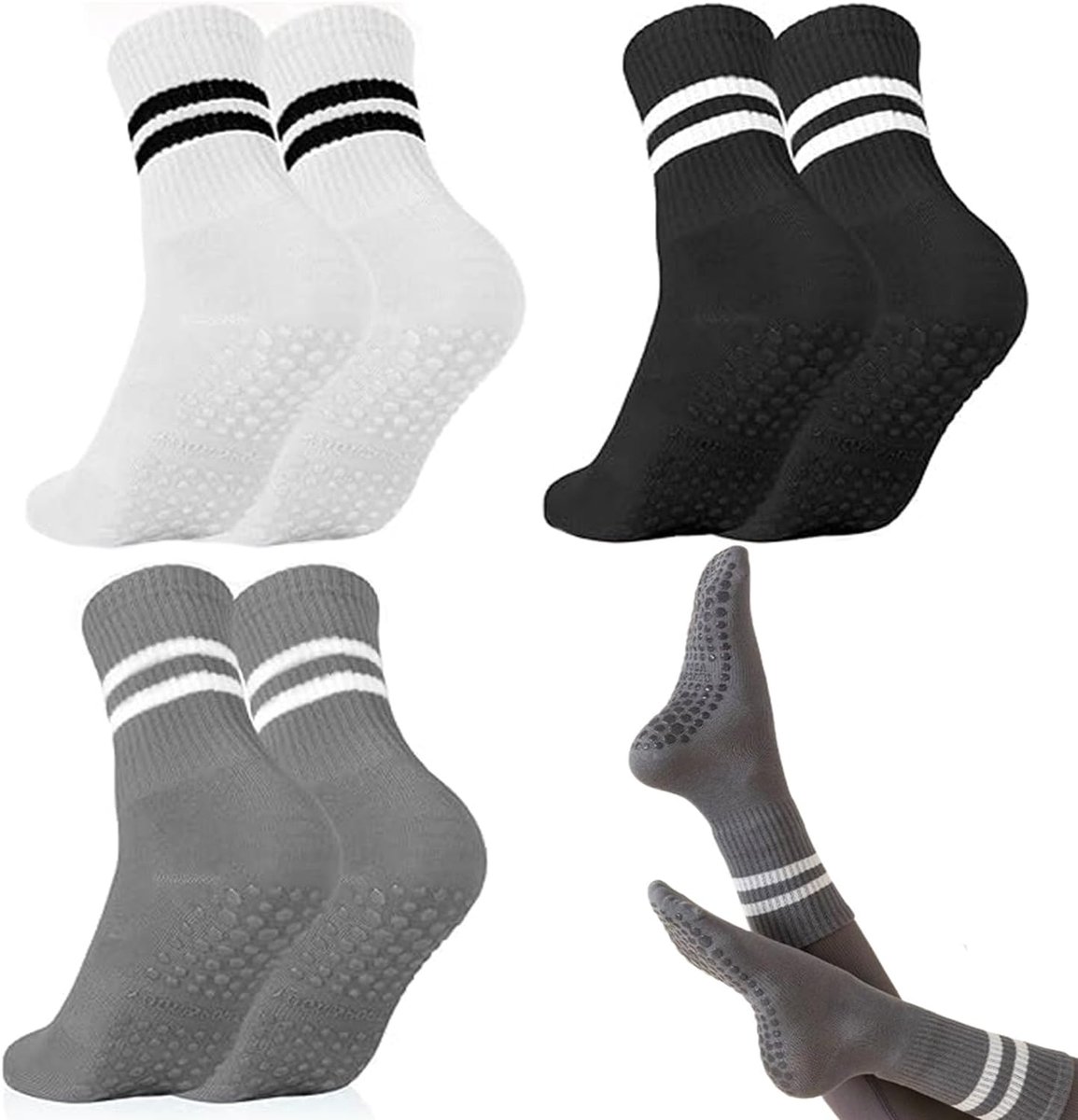 Sokken, comfortabele sokken, pilatessokken, geschikt voor yoga, pilates, dans, fitness
