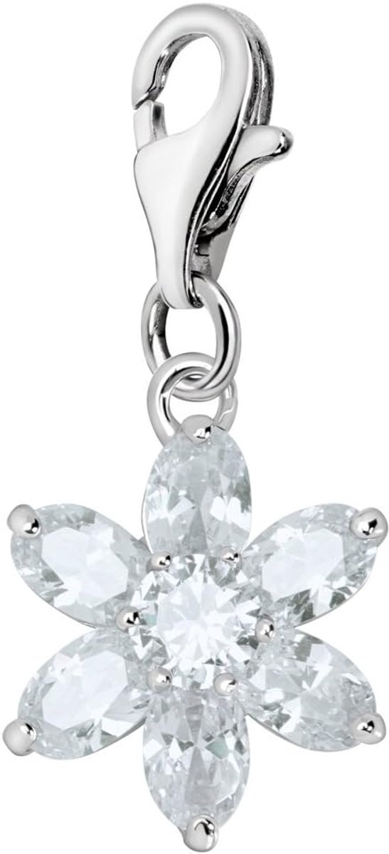 Zilveren Charm Bedel Hangers Kristalbloemen voor Armbanden en Accessoires