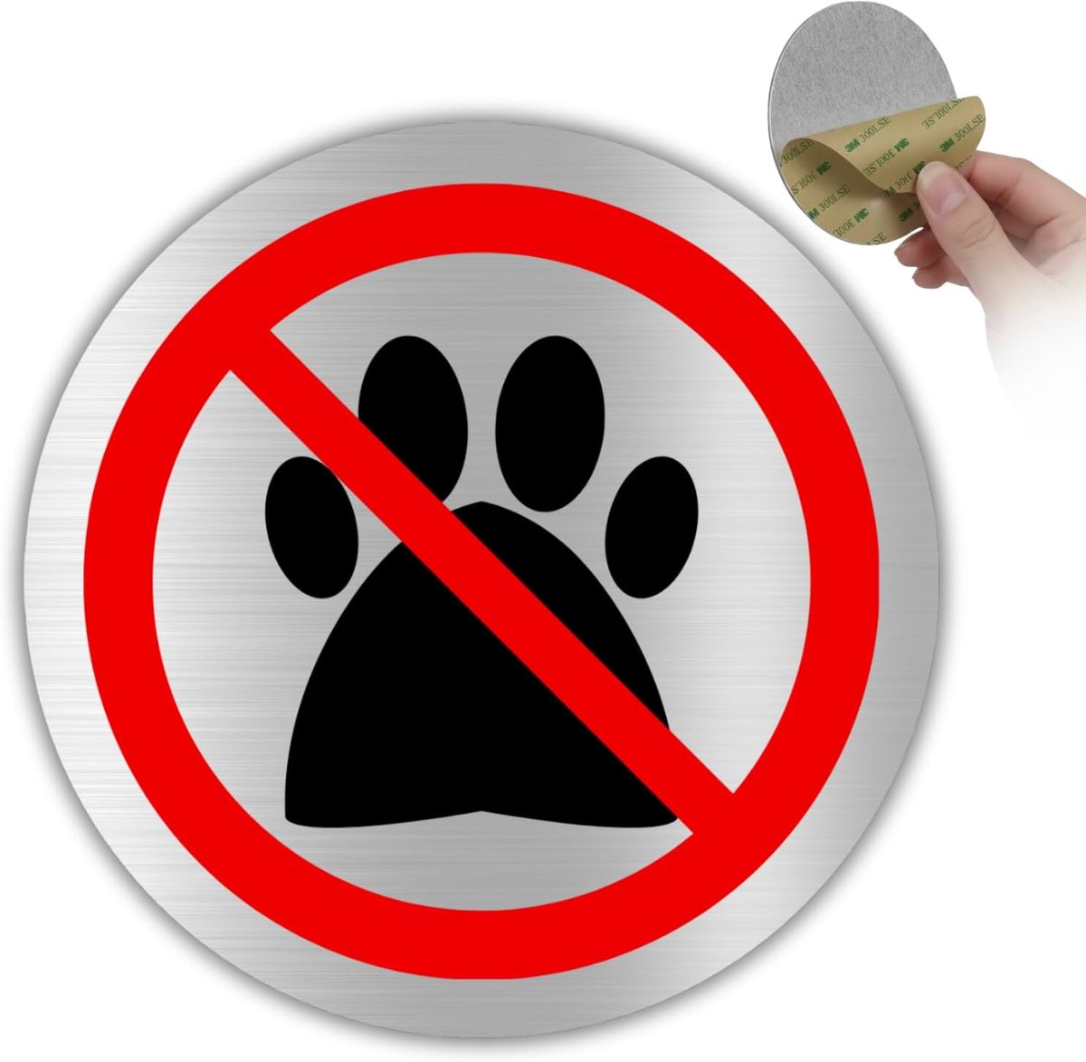 Verboden voor Dieren Bord - Ø 10 cm - Aluminium - Geen Huisdieren