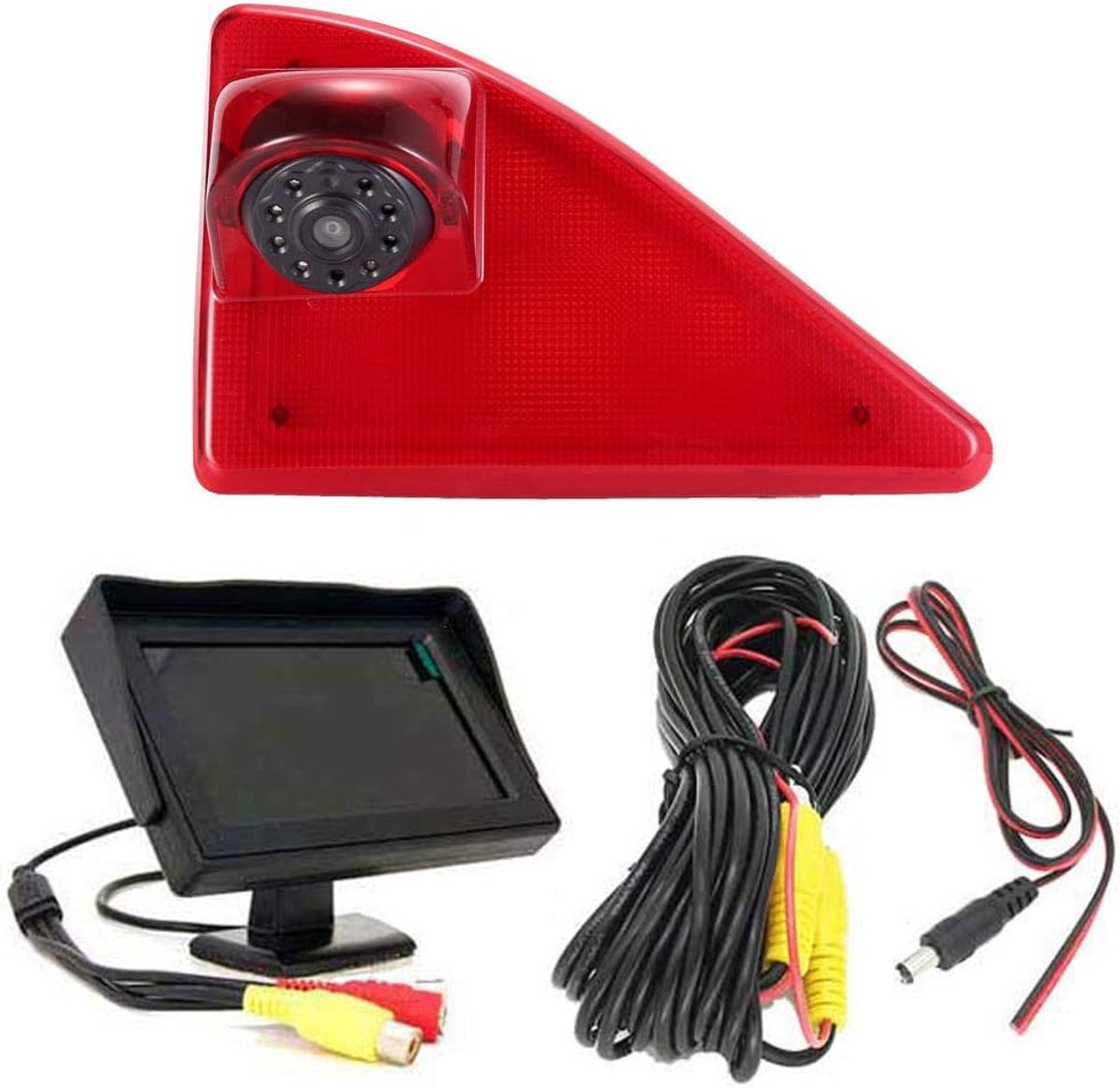 Remlicht achteruitrijcamera set met 4,3 inch LCD-monitor, Transporter Van nachtzicht auto dak achteruitrijcamera vervanging voor Renault Master /Nissan NV400 /Opel Vauxhall