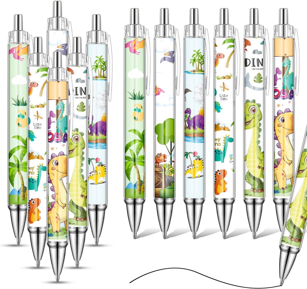 Balpennen, 12 Stuks, 1,0 mm Zwarte Inkt