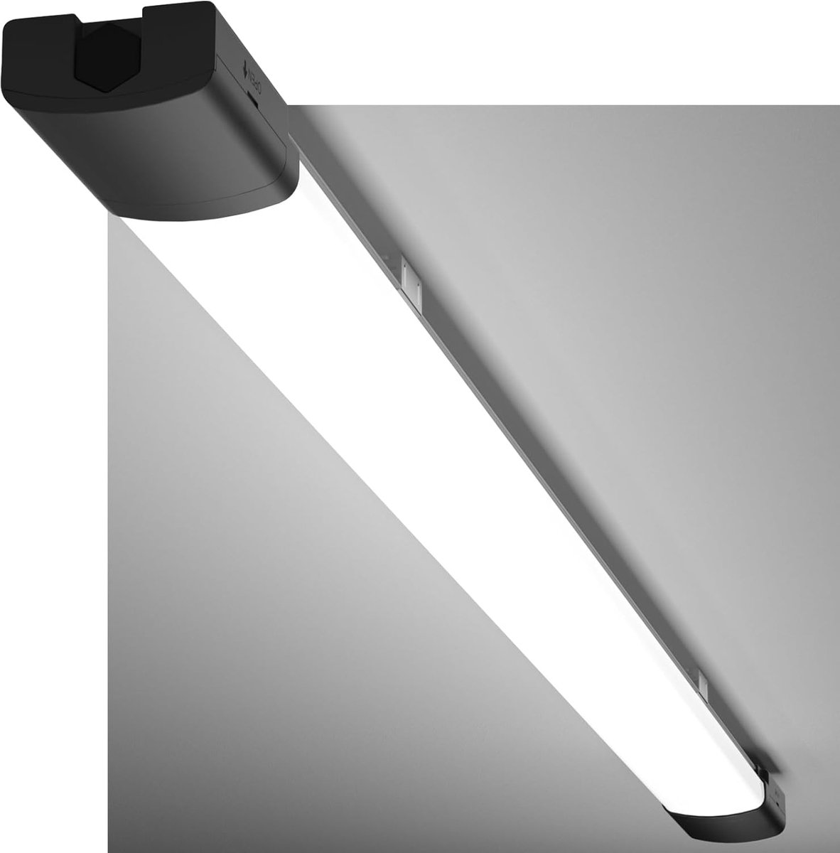 LED vochtraumverlichting 120CM met 36W 5000k koudwit 3960 lumen, ultraslim plafondverlichting vochtruimte plat waterdicht IP65 kuipverlichting werkplaatslamp voor kelder garage, zwart