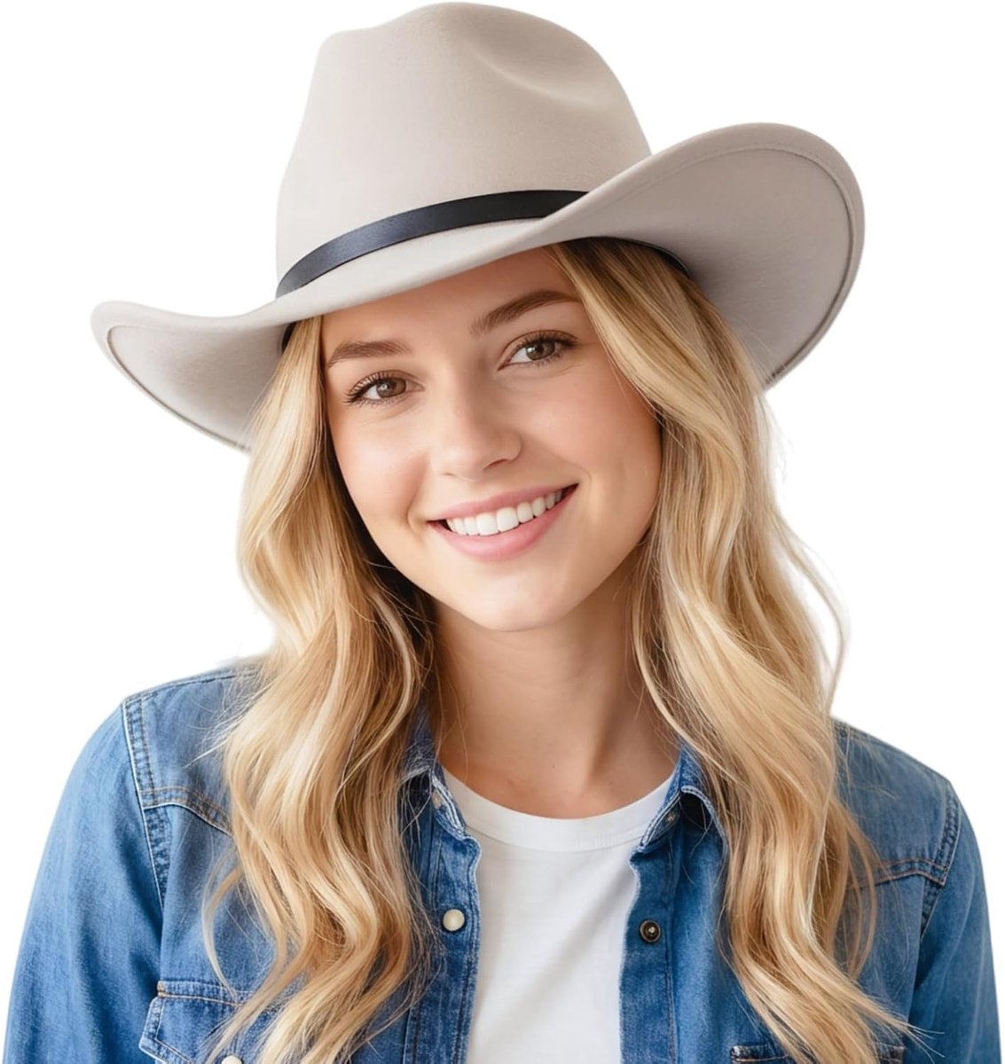 Brede rand panama westernhoed suède cowboyhoed etnische stijl cowgirl-hoed met touwdecoratie voor dames en heren