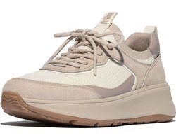 FitFlop F-Mode Suede/Knit Flatform Slip-On Laced Sneakers BEIGE - Maat 36