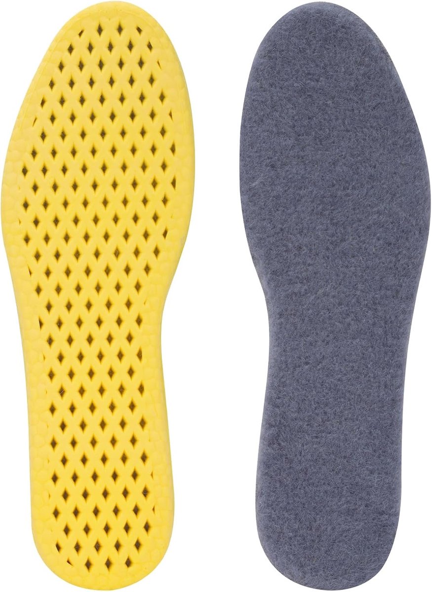 Sport Wollen Inlegzolen voor Vrouwen & Mannen, Premium Dik Bont Fleece Vervanging Warme Inserts voor Schoenen Laarzen Slippers Sneakers (Grijs, 255 mm)