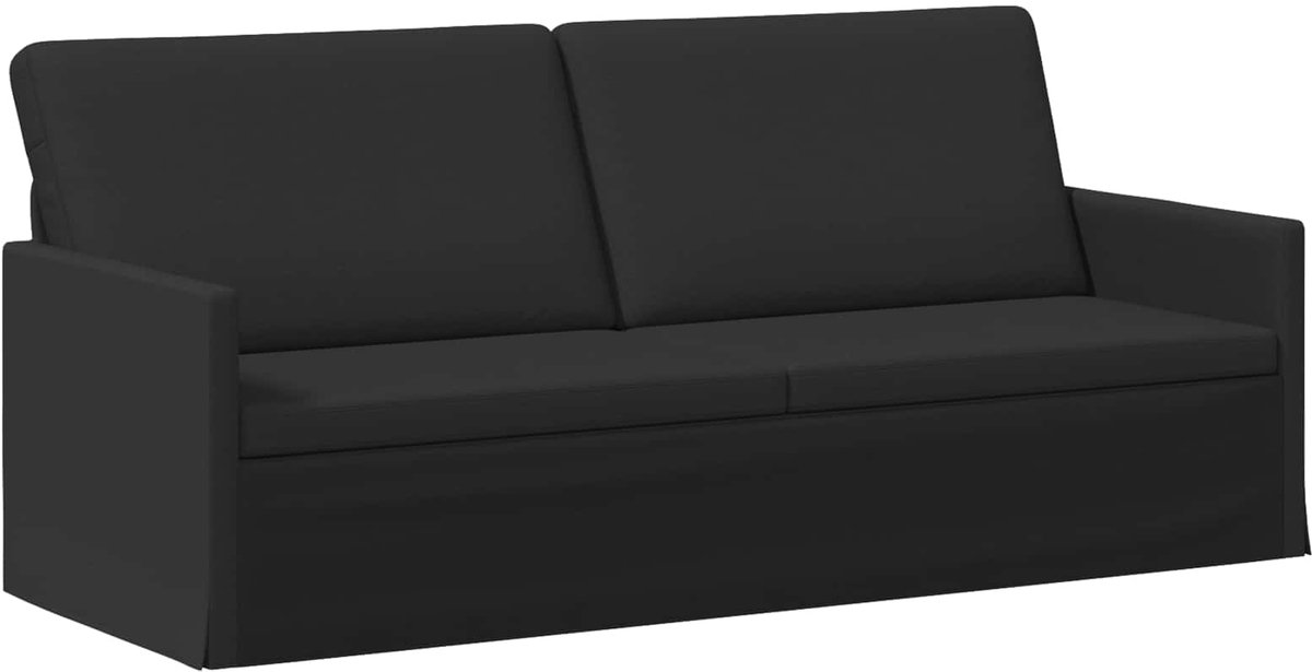 vidaXL 3-zits - sofa - Zwart - 190 - x - 81 - x - 82 - cm - Stof