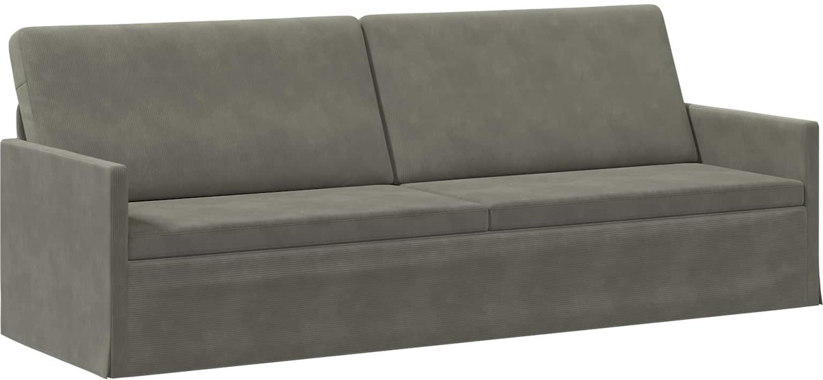 vidaXL 3-zits - sofa - Lichtgrijs - 220 - x - 81 - x - 82 - cm - Corduroy - stof