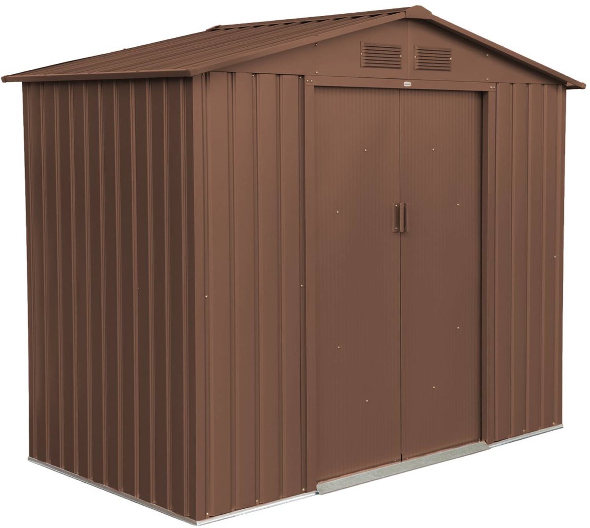 sweeek - Metalen tuinhuis 2,71 m² - schuur met dubbele schuifdeuren, kit voor vloerbevestiging inbegrepen, l 213 x b 131 x h 185cm - houtland