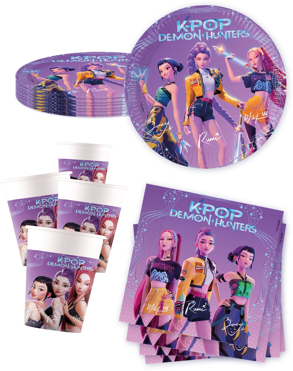 Vegaoo - K-pop Demon Hunters wegwerpservies set