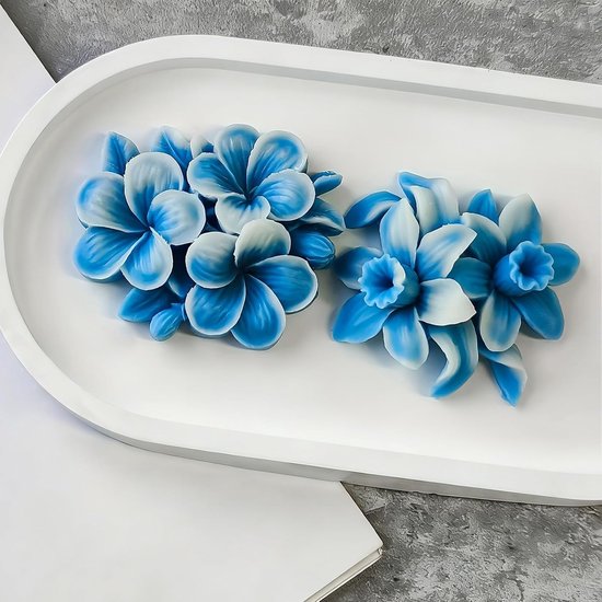 Mallen voor bloemkaarsen, kunnen worden gebruikt voor zelfgemaakte kaarsen, taartdecoraties, zeep en andere siliconen mallen. 3D bloem siliconen mal bevat lelie en plus — afbeelding 4