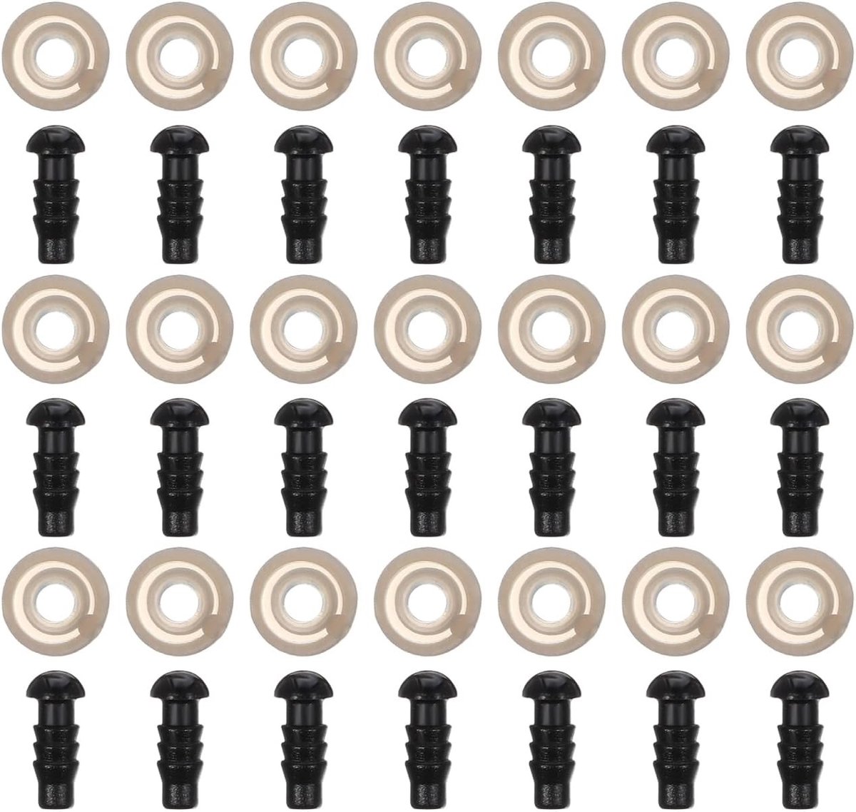 100 Stuks Veiligheidsogen voor het Maken van Pluche Speelgoed, 4mm Zwarte Ogen voor Poppen en Dieren Crafting