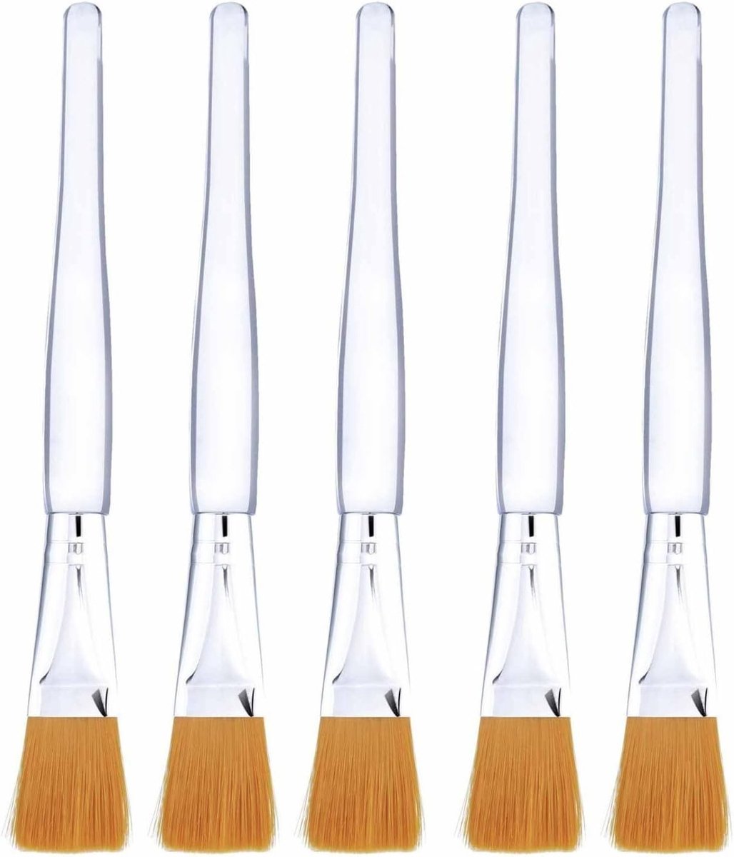Professionele Make-upkwasten Set voor Gezichtsmaskers met Doorzichtige Handgreep - 5 Stuks, Perfect voor Schoonheid en Verzorging