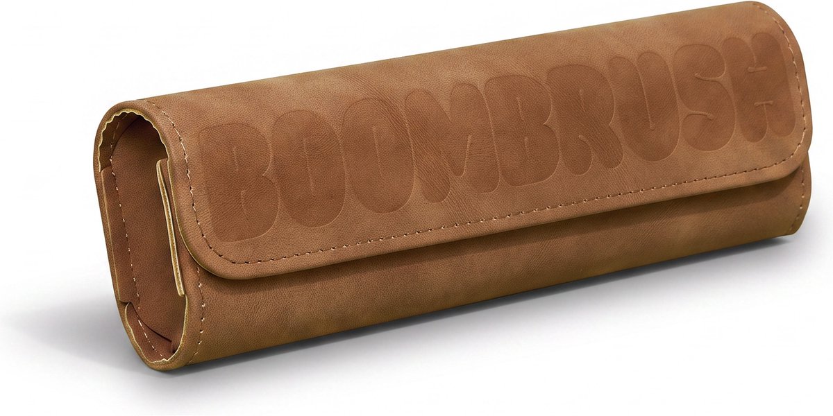 BOOM Travelcase - Vegan Leer - Opbergetui voor Elektrische Tandenborstel - 21x6x3,5 cm - Magneetsluiting - Waterafstotend - Bruin
