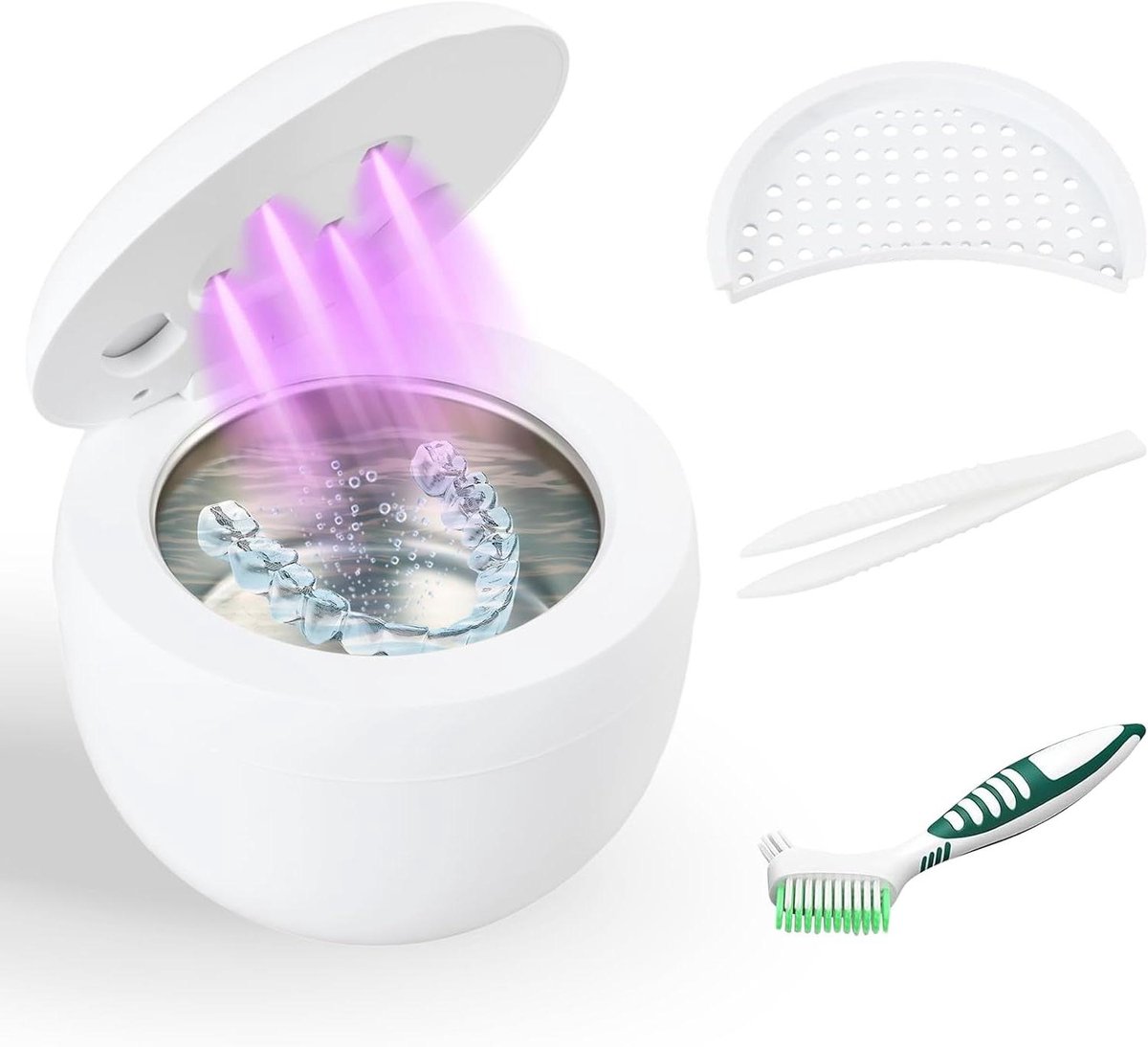 Ultrasone Reiniger - Schoonmaakapparaat UV - Orale Hygiëne - 4 Reinigingsmodi - 200ml Tank - Wit