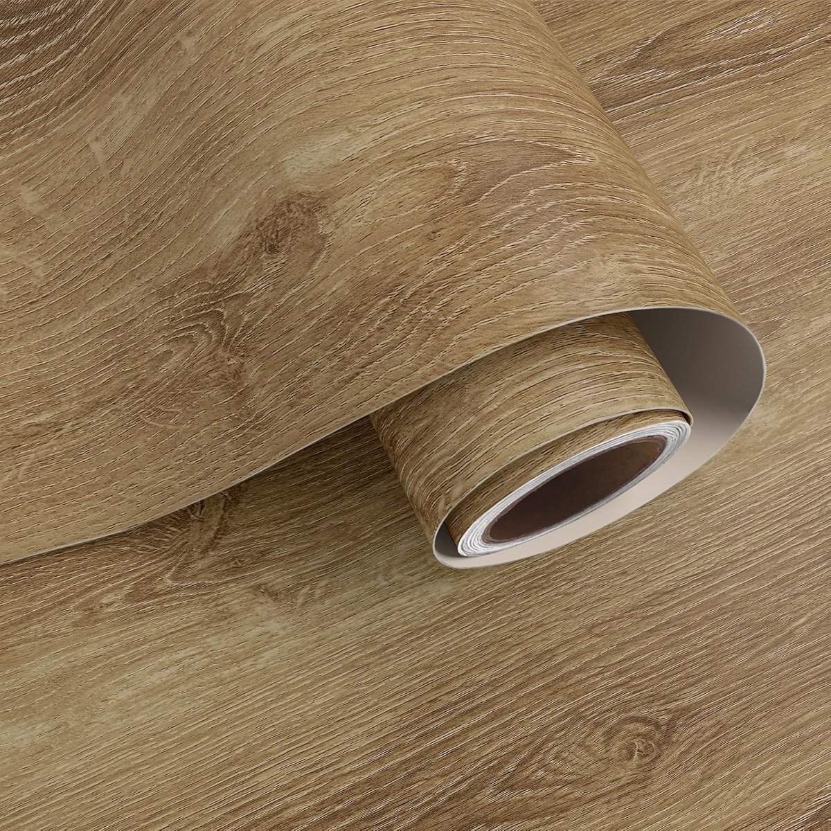 Lichtbruine Houten Behang Zelfklevend Contactpapier voor Keukenwerkbladen en Meubels - 40cm x 800cm Vinyl Wrap voor Tafelbedekking en Kastdecoratie