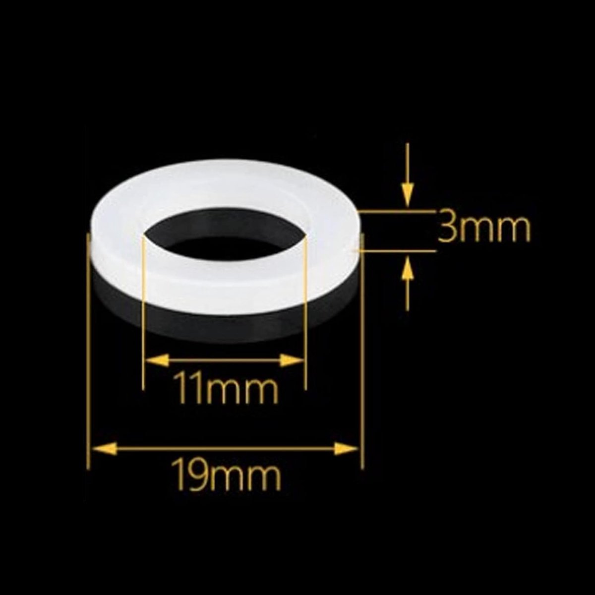 Witte vlakke siliconen O-ringen voor afdichting - Set van 12, 1/2 inch, waterdicht en duurzaam