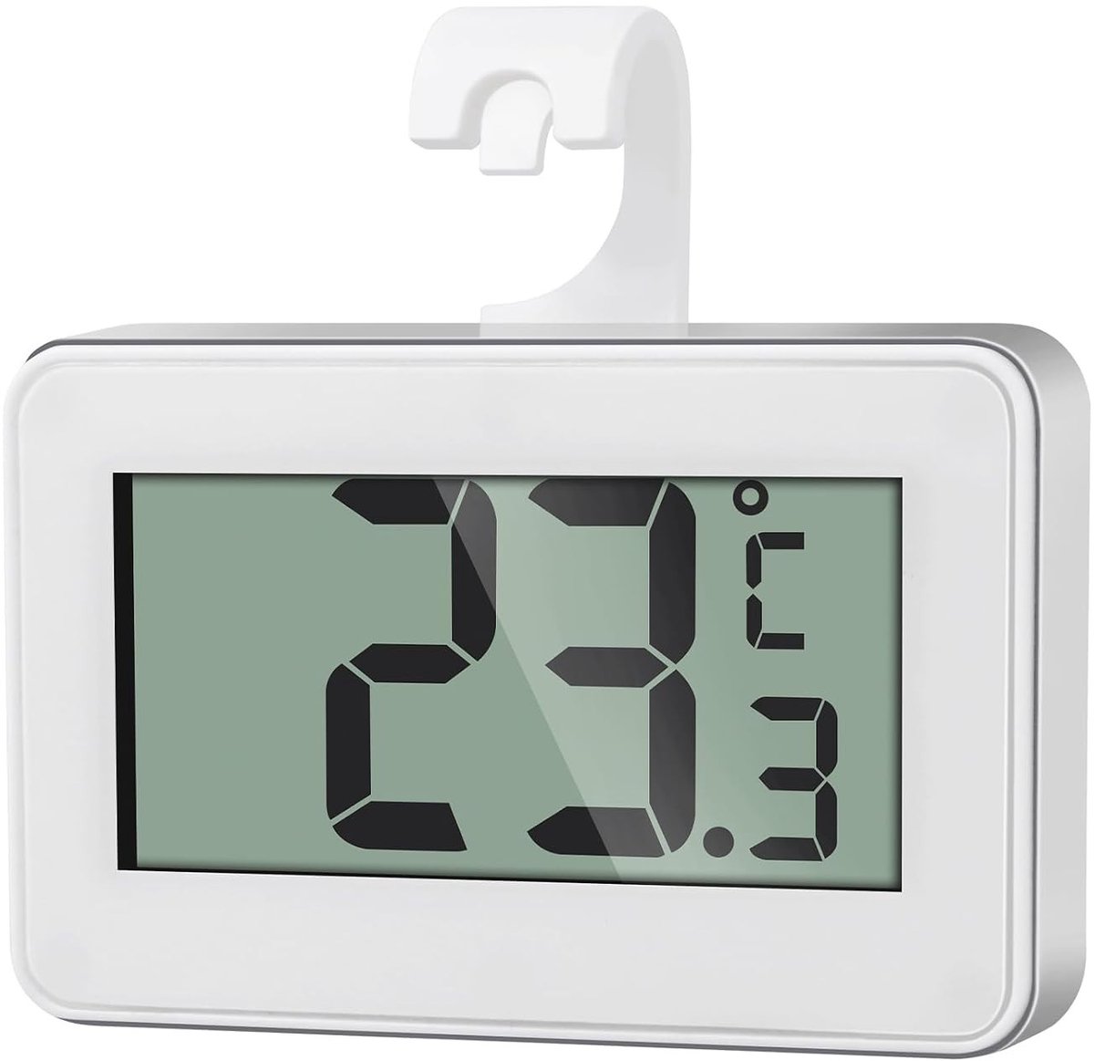 Aanlegthermometer - Wit - Mini - Digitale Koelkast- en Vriesthermometer met Magneet en Haak - Voor Thuis en Horeca