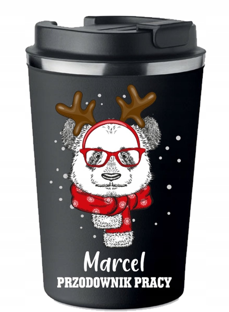 Merkloze Thermosbeker met Naam - Cadeau voor Kerst