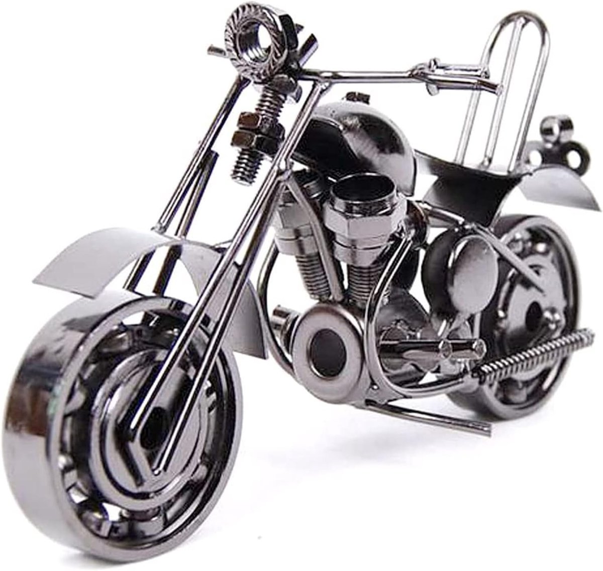Creatief handgemaakt retro motorfietsmodel van metaal, perfect als cadeau voor motorliefhebbers en verzamelaars, 22 x 18 cm