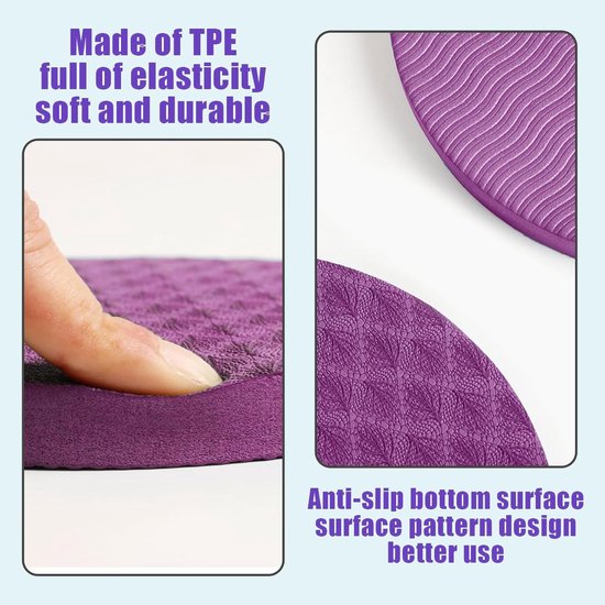 Antislip mat fitnessapparaat - Grijs - 15 mm Dikte - TPE Schuim Knie- en Elleboogkussens - Voor Yoga en Pilates — afbeelding 5