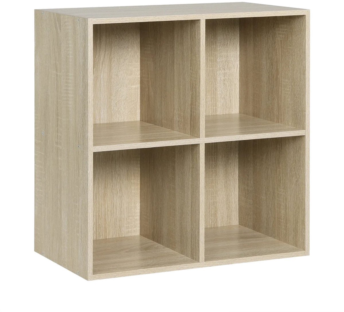 Klarven® Boekenkastje Kinderkamer Lichteiken - Kinderkamer Boekenkastje - Bookcase - 4 Vakken, Ruimtebesparend, Eenvoudig te Monteren - B60xd29,5xh60cm
