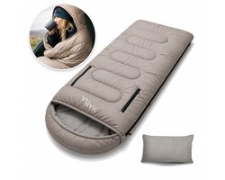 Xanna® Slaapzak Beige (Rechts) - Inclusief Hoes en Kussen - 3-4 Seizoenen - Geschikt voor Volwassen en Kinderen