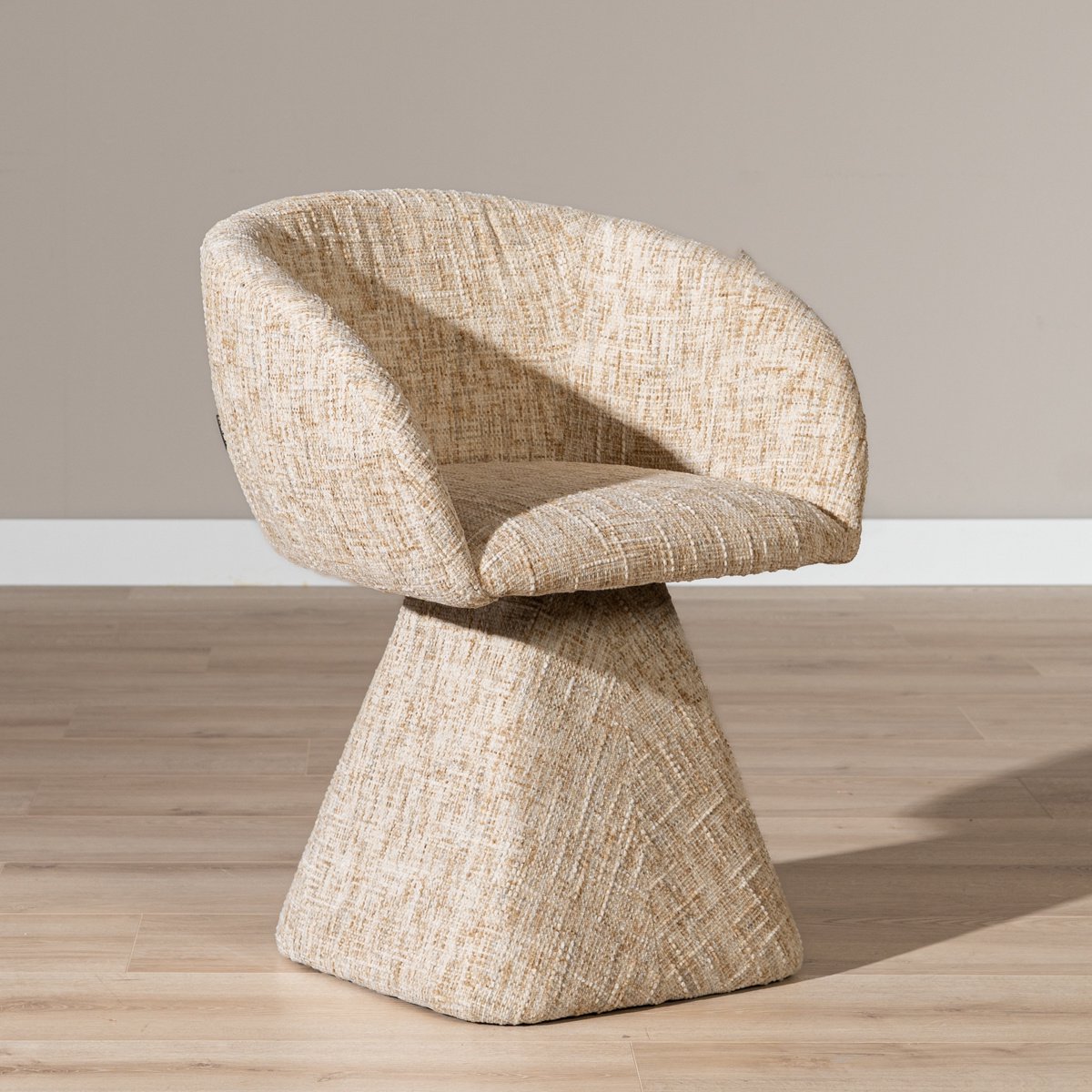 Bronx71 Eetkamerstoel Lenn draaibaar chenille beige - stoel