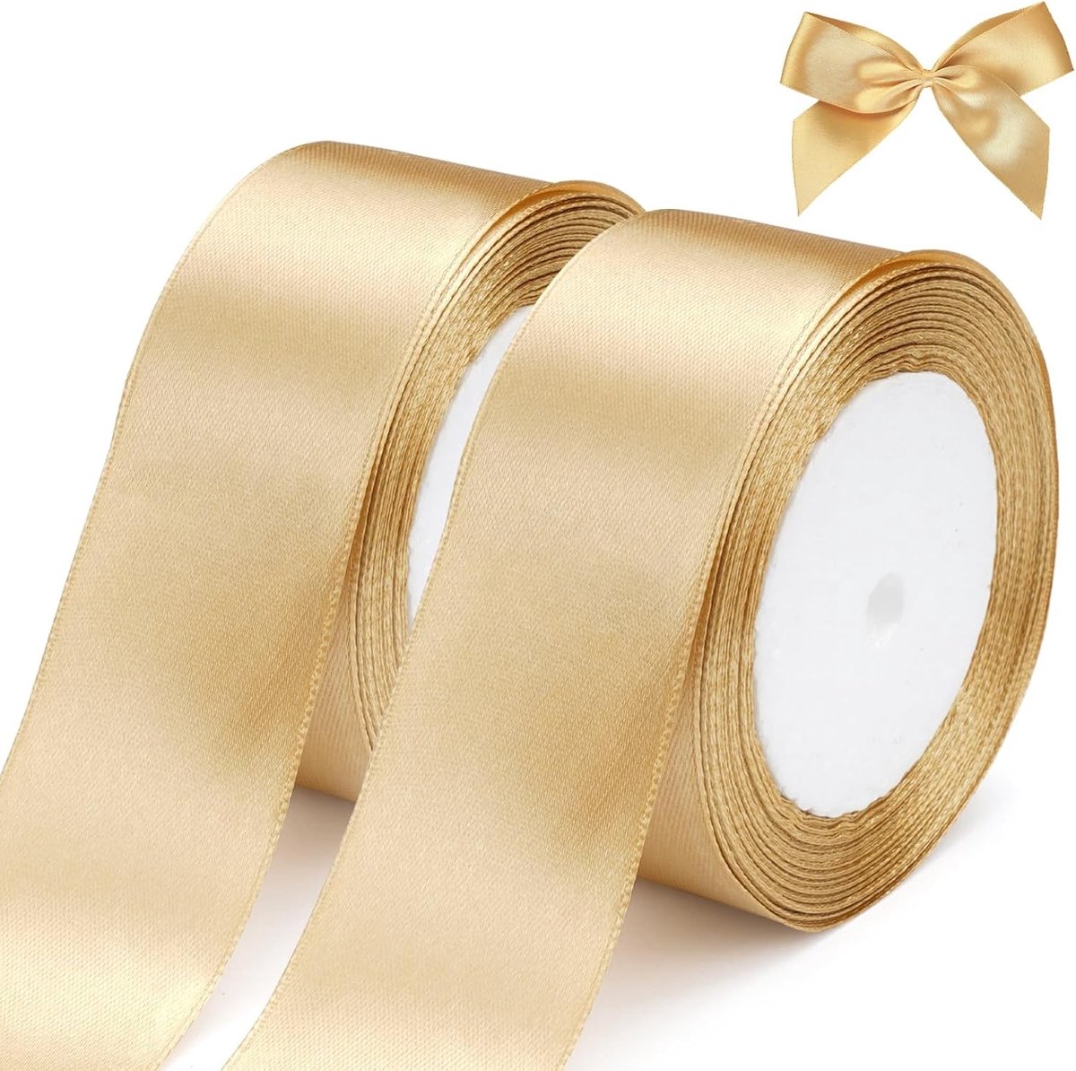Elegante Gouden Satijnen Cadeaulint van 40mm Breed en 44m Lang voor Cadeauverpakking, Bloemisten en Creatieve Projecten