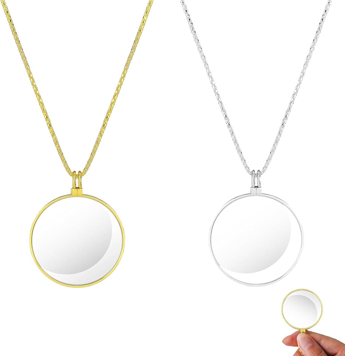2-delige Monoculaire Loep 5x Met Ketting - Vergrootglas Hanger voor Lezen en Handwerken, Ideaal voor Hobby's en Detailwerk